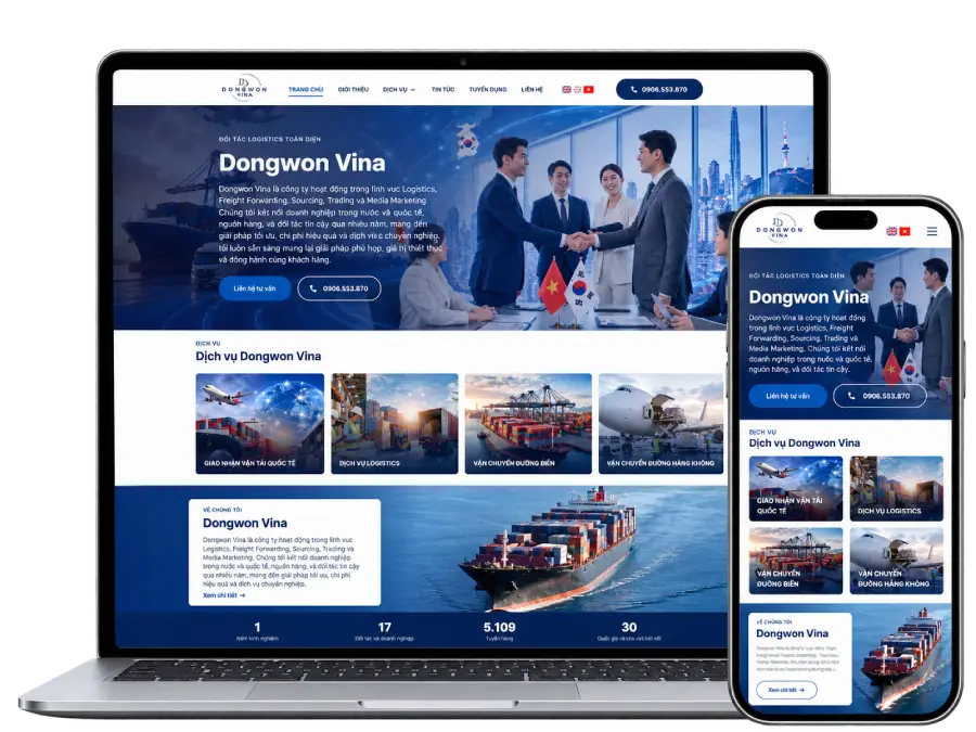 SangTech thiết kế website công ty Logistics chuyên nghiệp